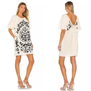 NWT FREE PEOPLE Fiona Embroidered Mini Dress in Ivory Combo Size: extra Small
